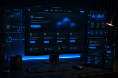 Business Website Mockup auf modernen Geräten