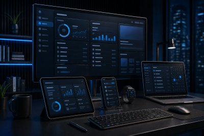 Platinum Website Mockup auf modernen Geräten