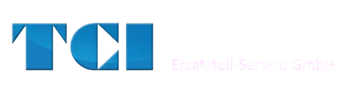Logo von TCI Ersatzteil-Service mit großem blauem Schriftzug.