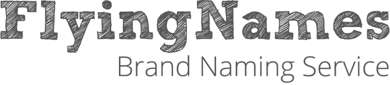 Schriftzug „FlyingNames Brand Naming Service“.