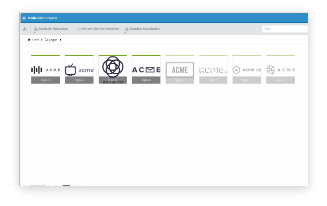 Screenshot einer QUIQQER-Verwaltungsansicht mit Website-Vorschau und Einstellungen.