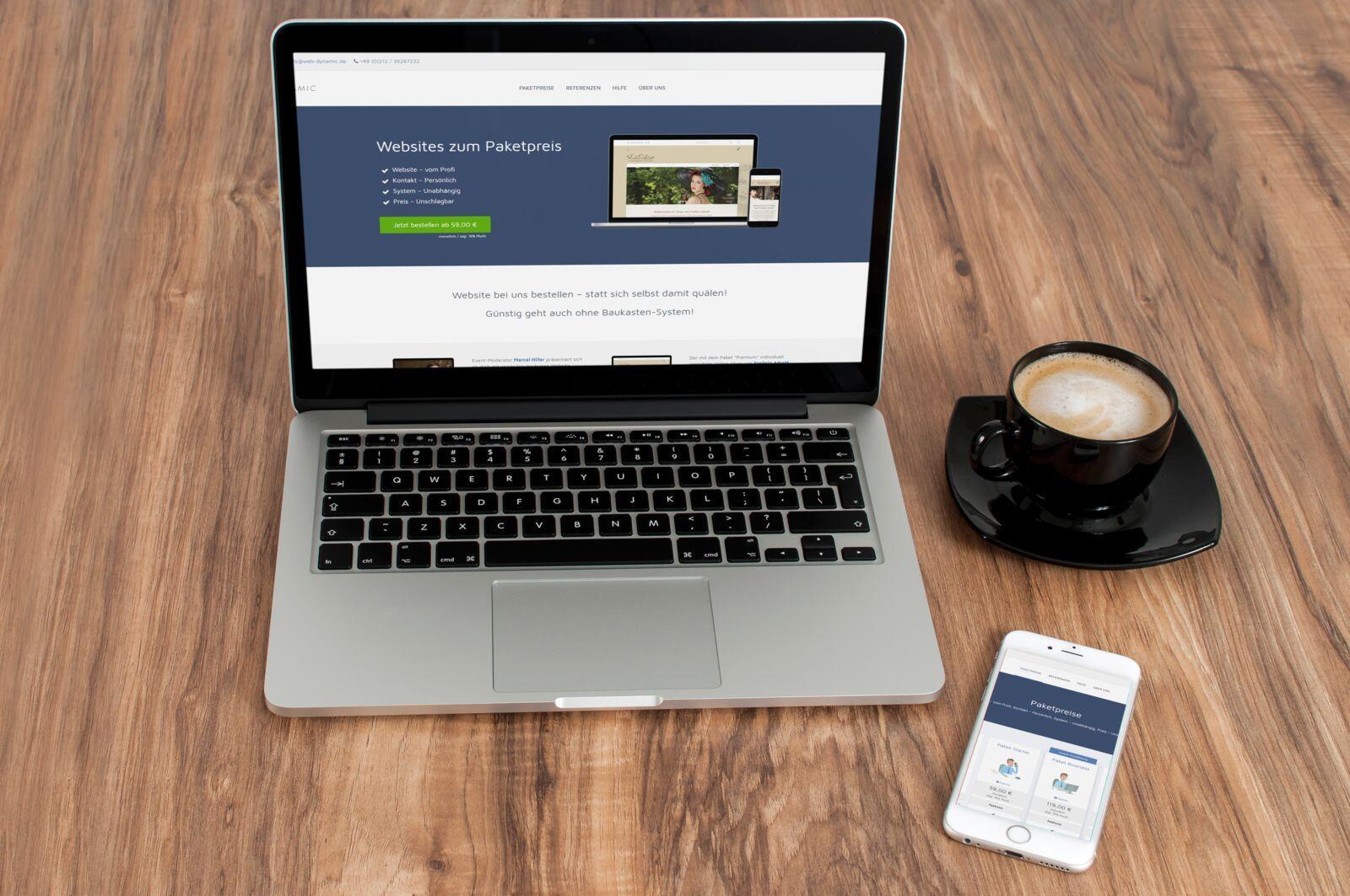 Webdynamik: Website-Mockup Websites zum Paketpreis: Web-Dynamic geht an den Start!