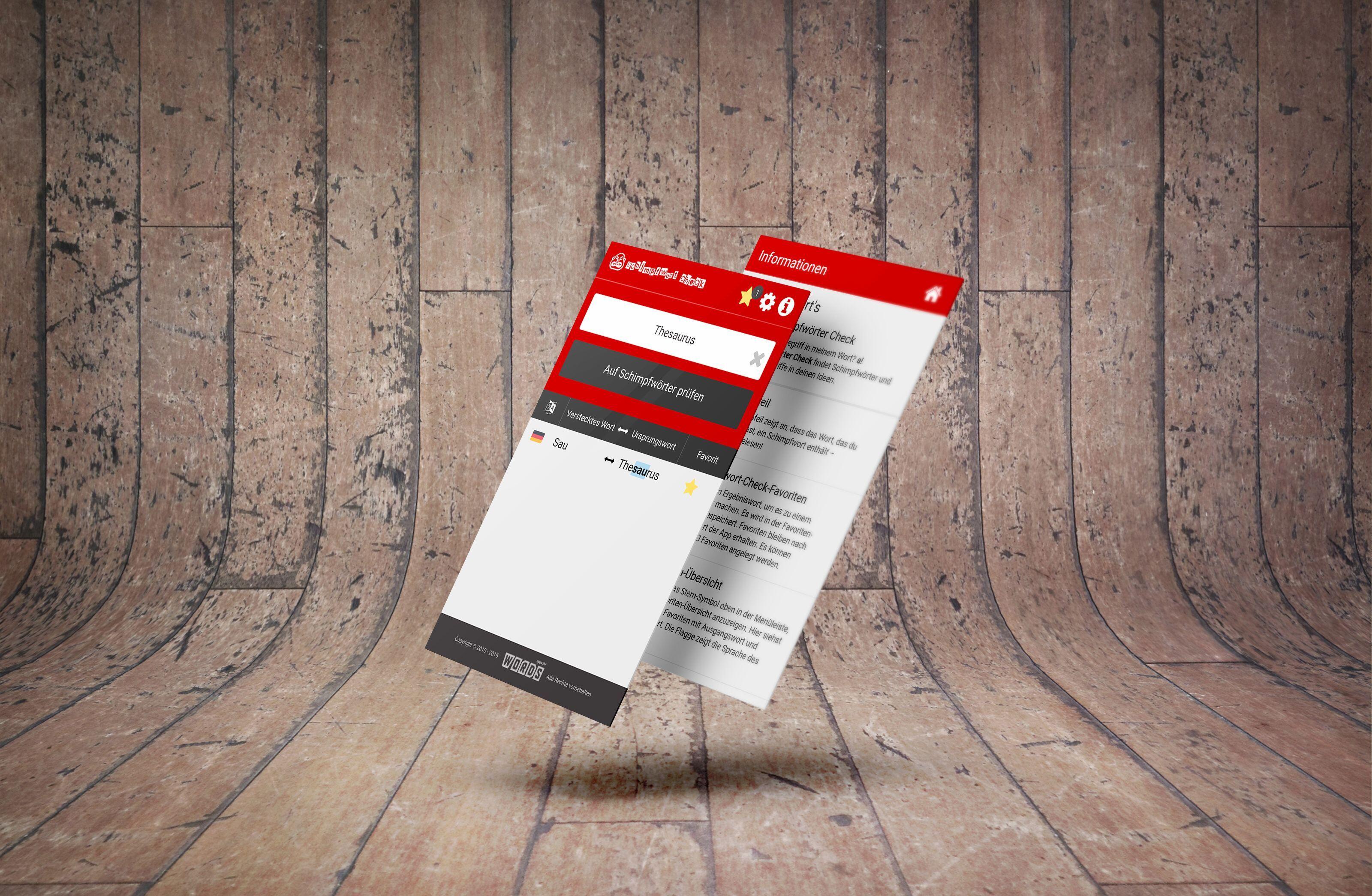 Oberflächenentwurf der Apps-for-Words-Funktion „Schimpfwortprüfung“.