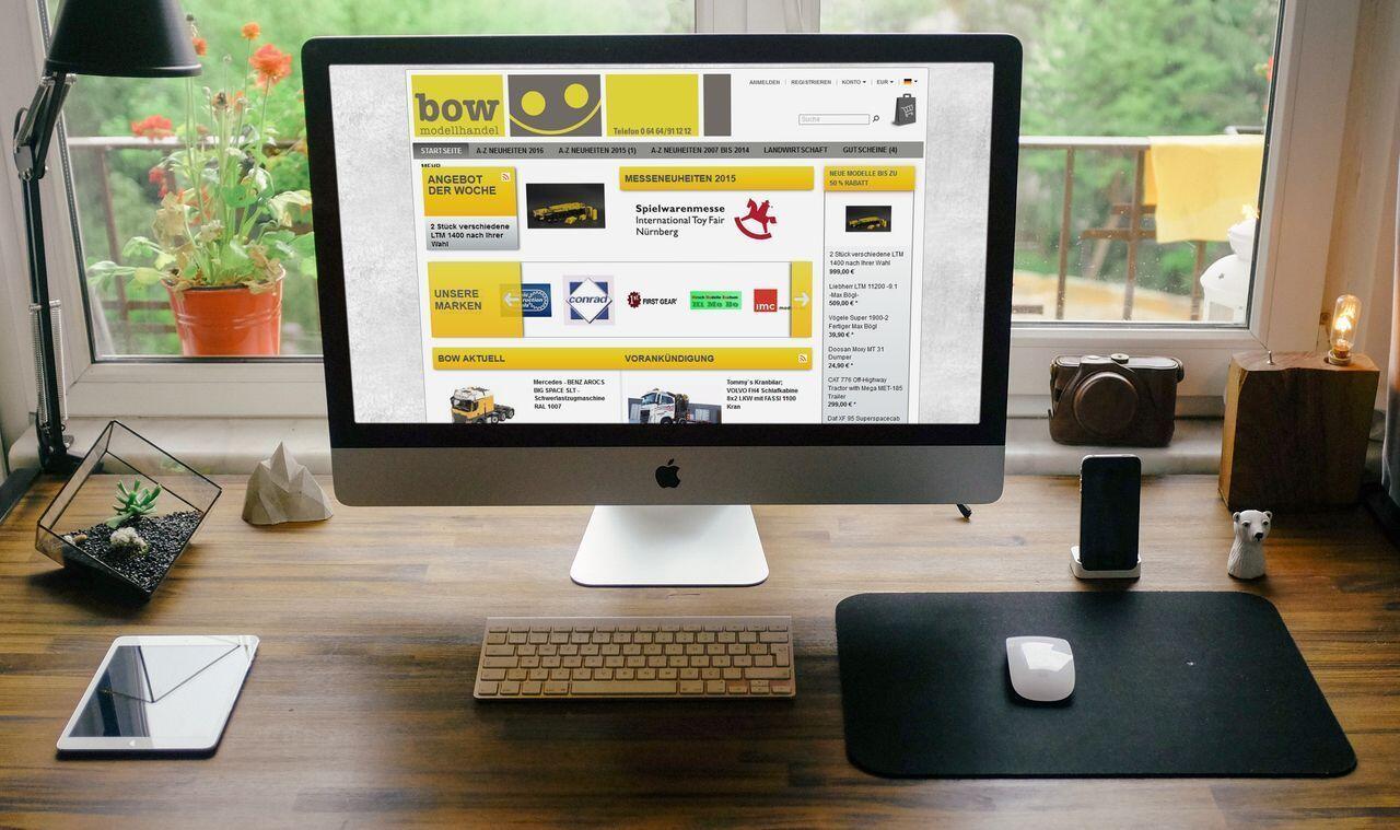 BOW Modellhandel – Website Screenshot der Website von BOW Modellhandel.