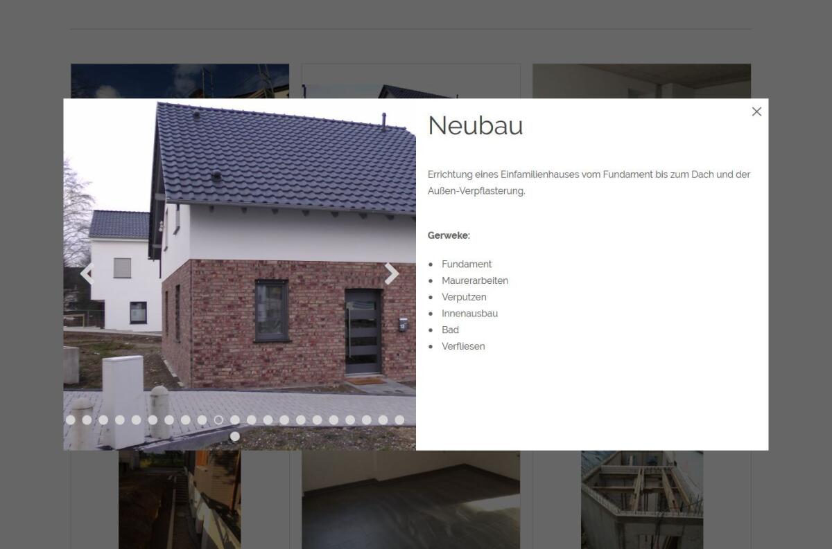 Referenzübersicht auf der Website von Vincenc Cugmas.
