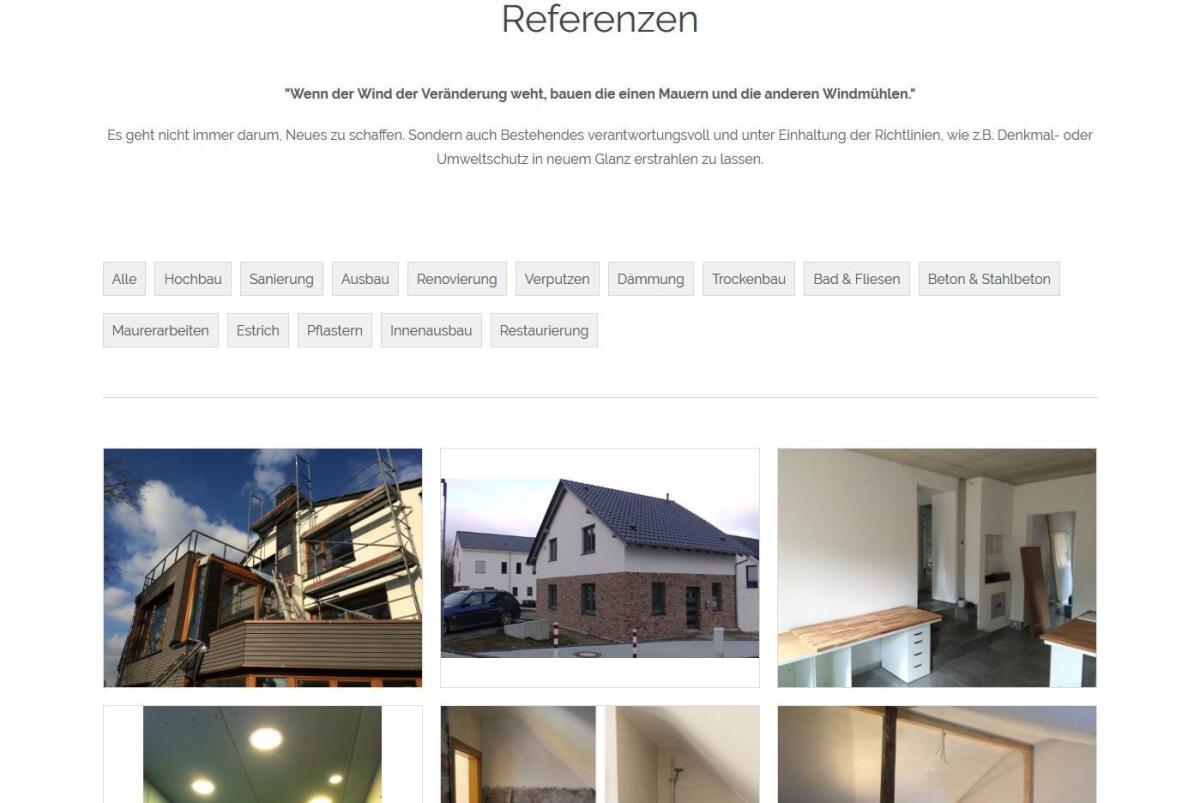 Referenzübersicht auf der Website von Vincenc Cugmas.