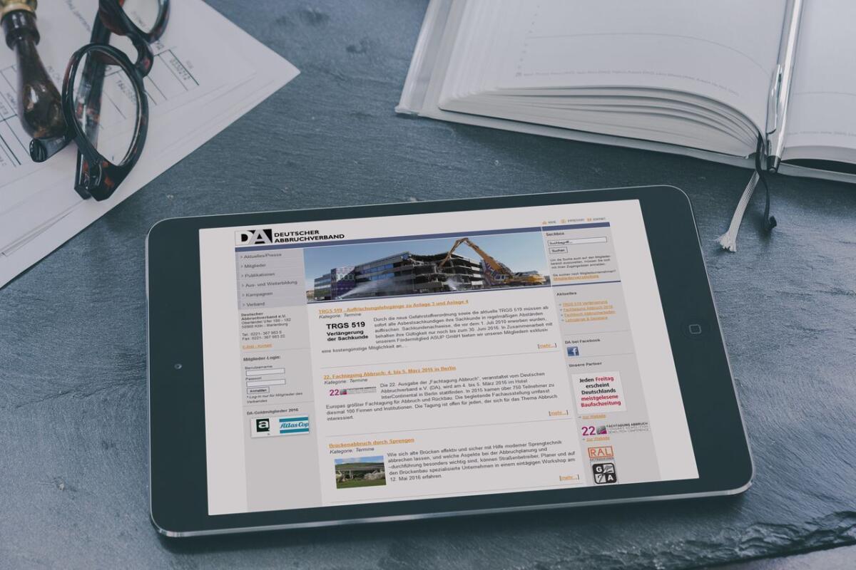 Deutscher Abbruchverband – Website Screenshot der Website von Deutscher Abbruchverband.