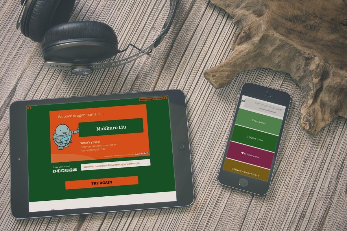 Screenshot des NameRobot-Fun-App.