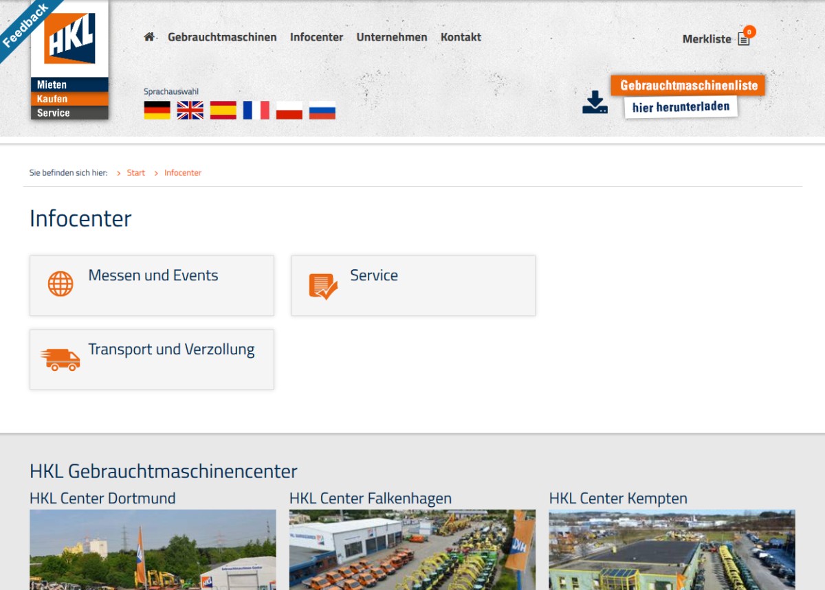 HKL Used – Infocenter Infocenter auf der Website von HKL Used.