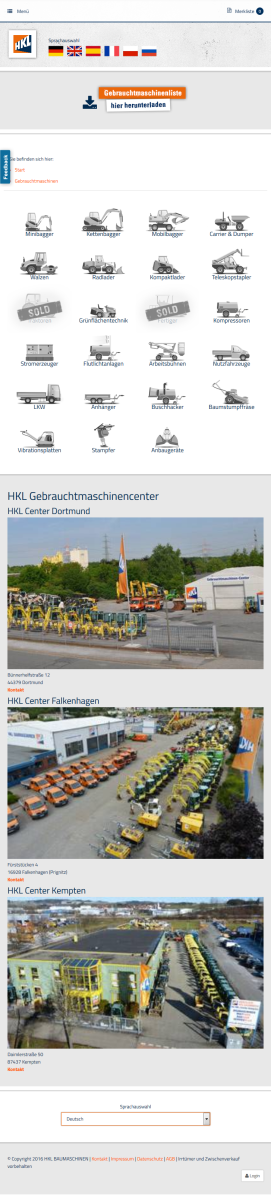 HKL Used – Mobile Ansicht Mobile Ansicht der Website von HKL Used.