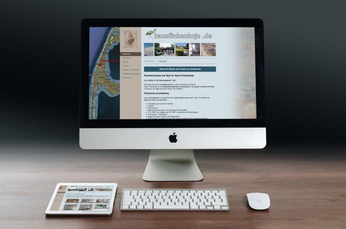 Haus Finkenkoje – Website Screenshot der Website von Haus Finkenkoje.
