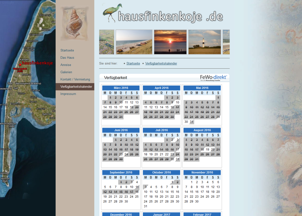 Haus Finkenkoje – Kalender Kalender auf der Website von Haus Finkenkoje.