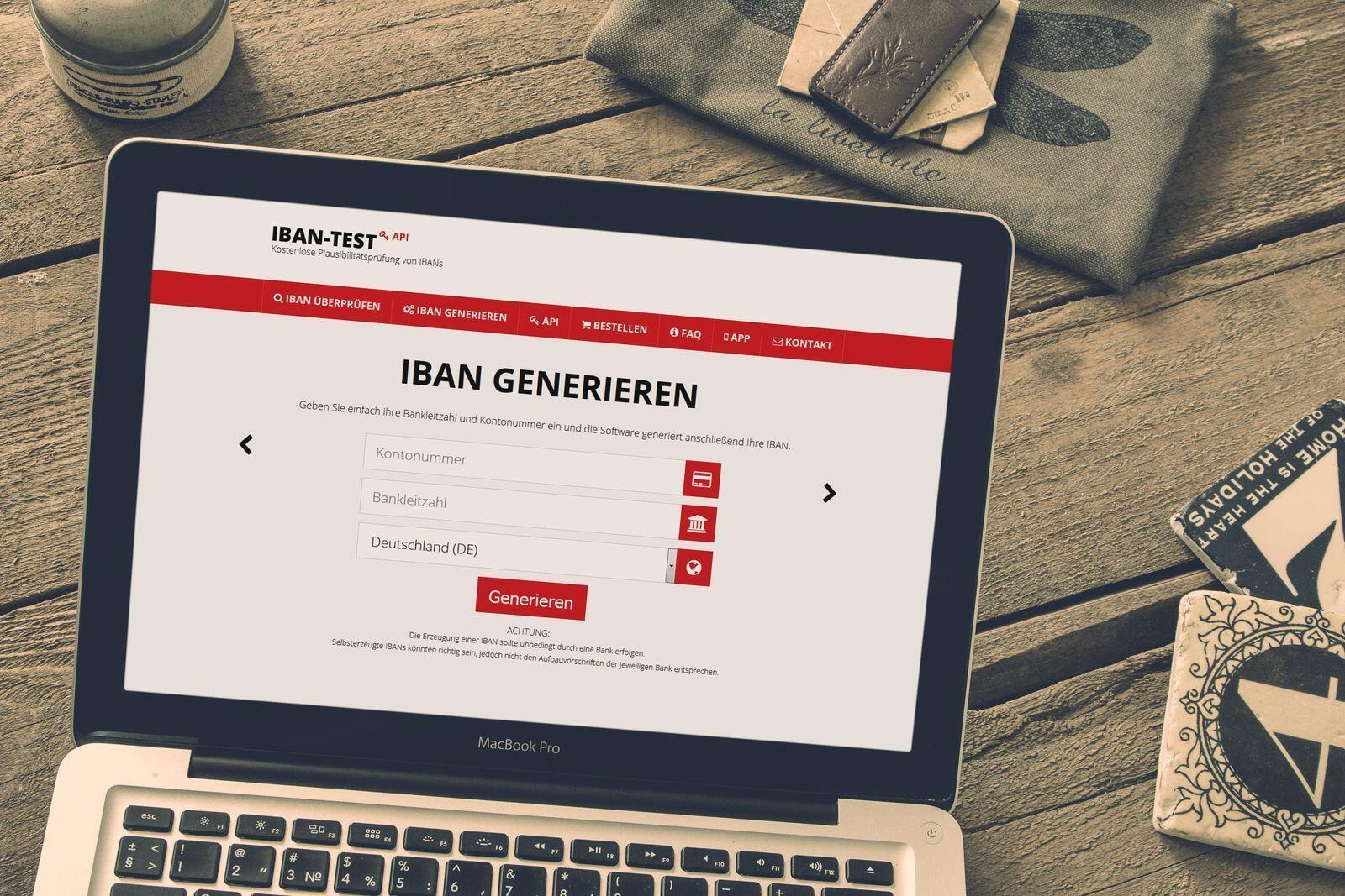 IBAN-Test – Website Screenshot der Website von IBAN-Test.