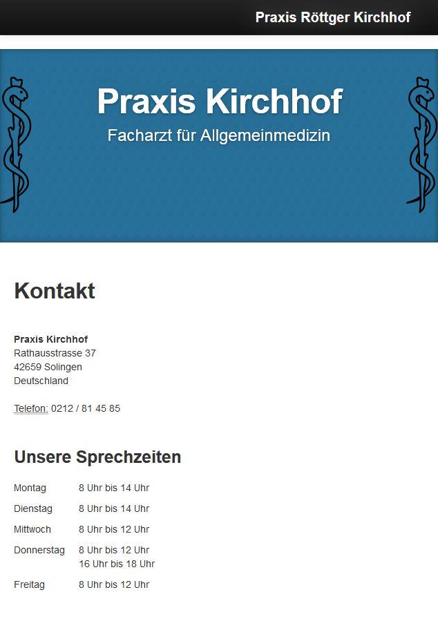 Praxis Kirchhof – Startseite Mobile Ansicht der Website von Praxis Kirchhof.