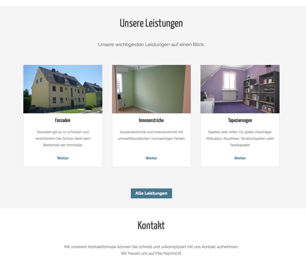 Maler Köstinger – Galerie Galerie der Maler-Köstinger-Website mit Innenraumfotos.
