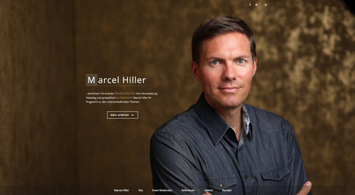 Screenshot der Startseite von Marcel Hiller.