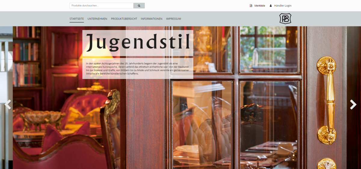 Screenshot der Startseite von P. Bisschop.