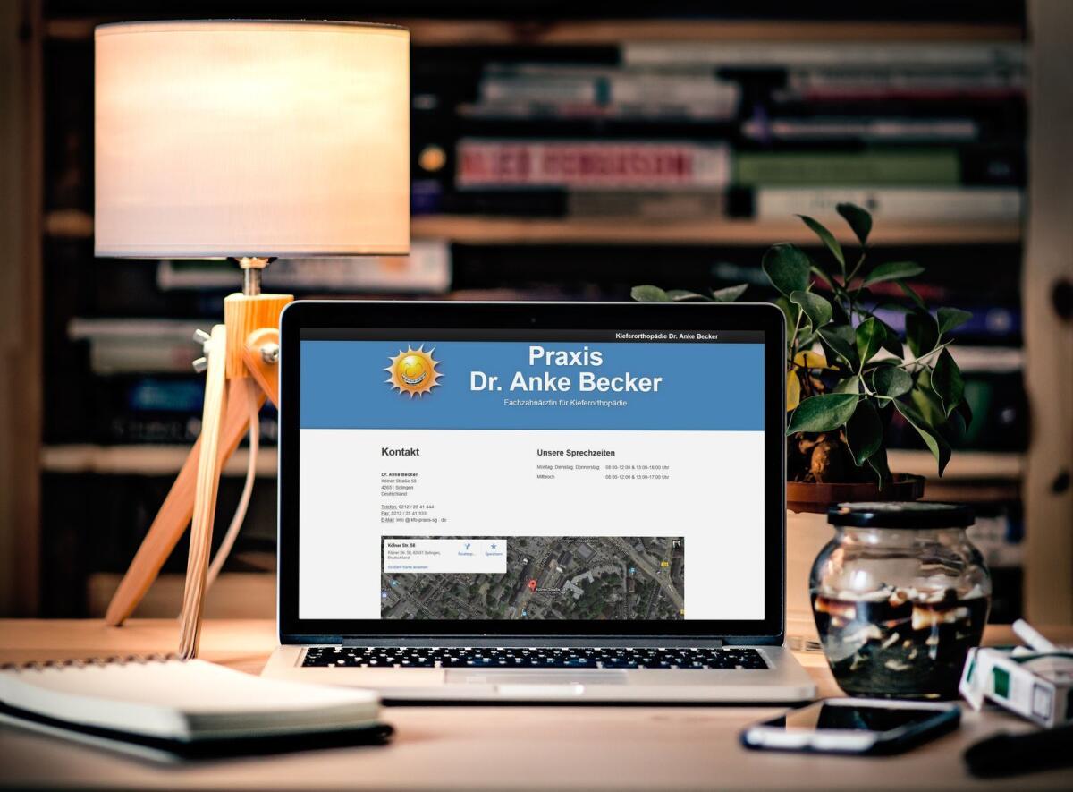Screenshot der Website von Praxis Dr. Anke Becker.
