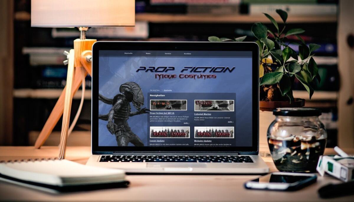Prop Fiction – Website Screenshot der Website von Prop Fiction.