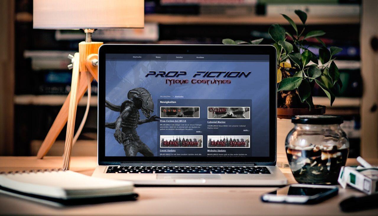 Prop Fiction – Website Screenshot der Website von Prop Fiction.