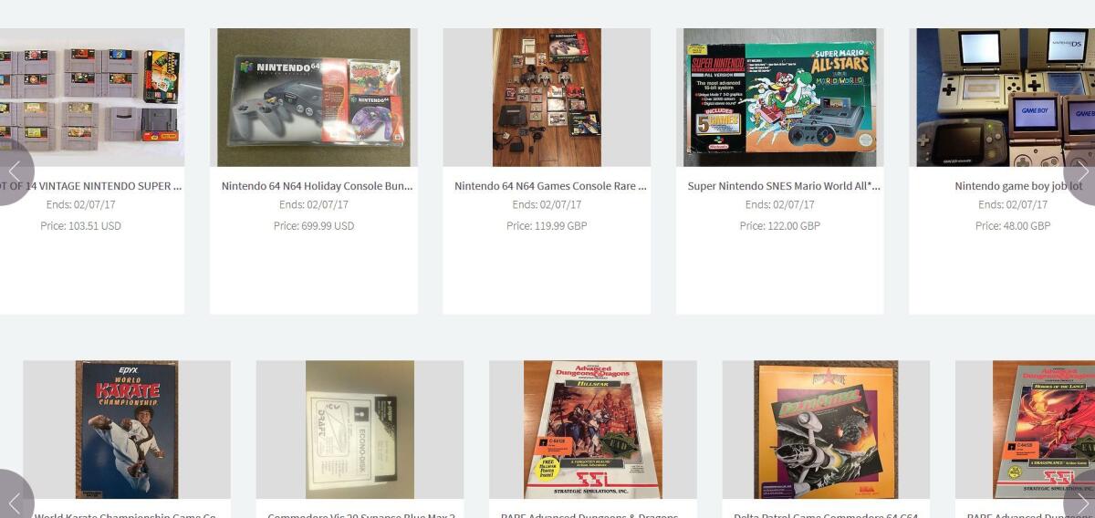 Retrodeals – Startseite Screenshot der Startseite von Retrodeals.