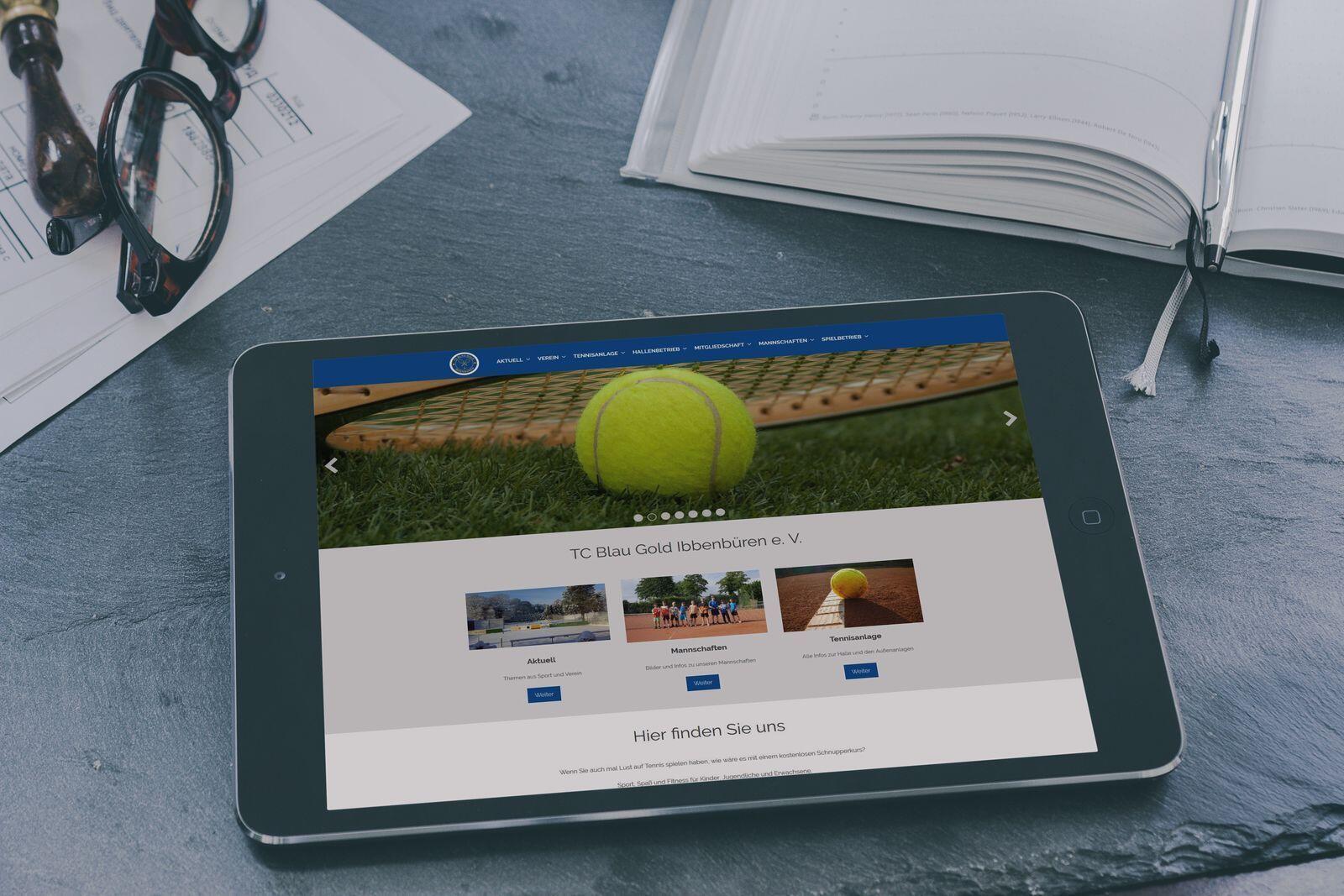 TC Blau-Gold – Website Screenshot der Website von TC Blau-Gold.