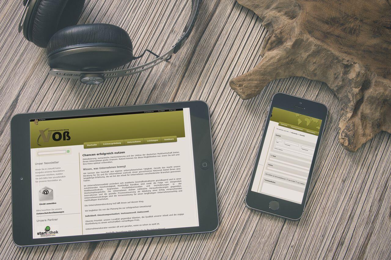 Voss Beratung – Website Screenshot der Website von Voss Beratung.