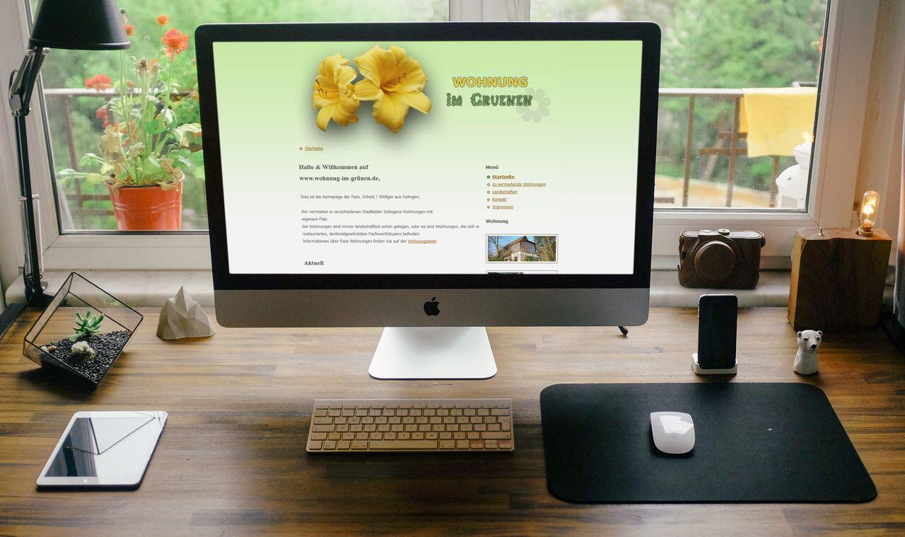 Screenshot der Website von Wohnung im Grünen.