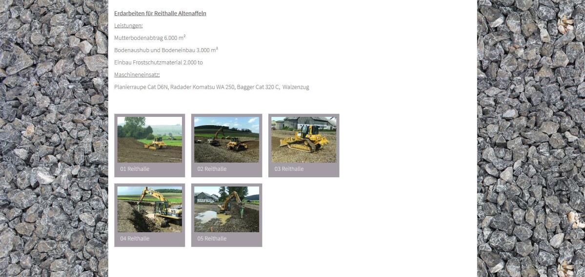 Referenzübersicht auf der Website von Hendler Abbruch und Erdbau.