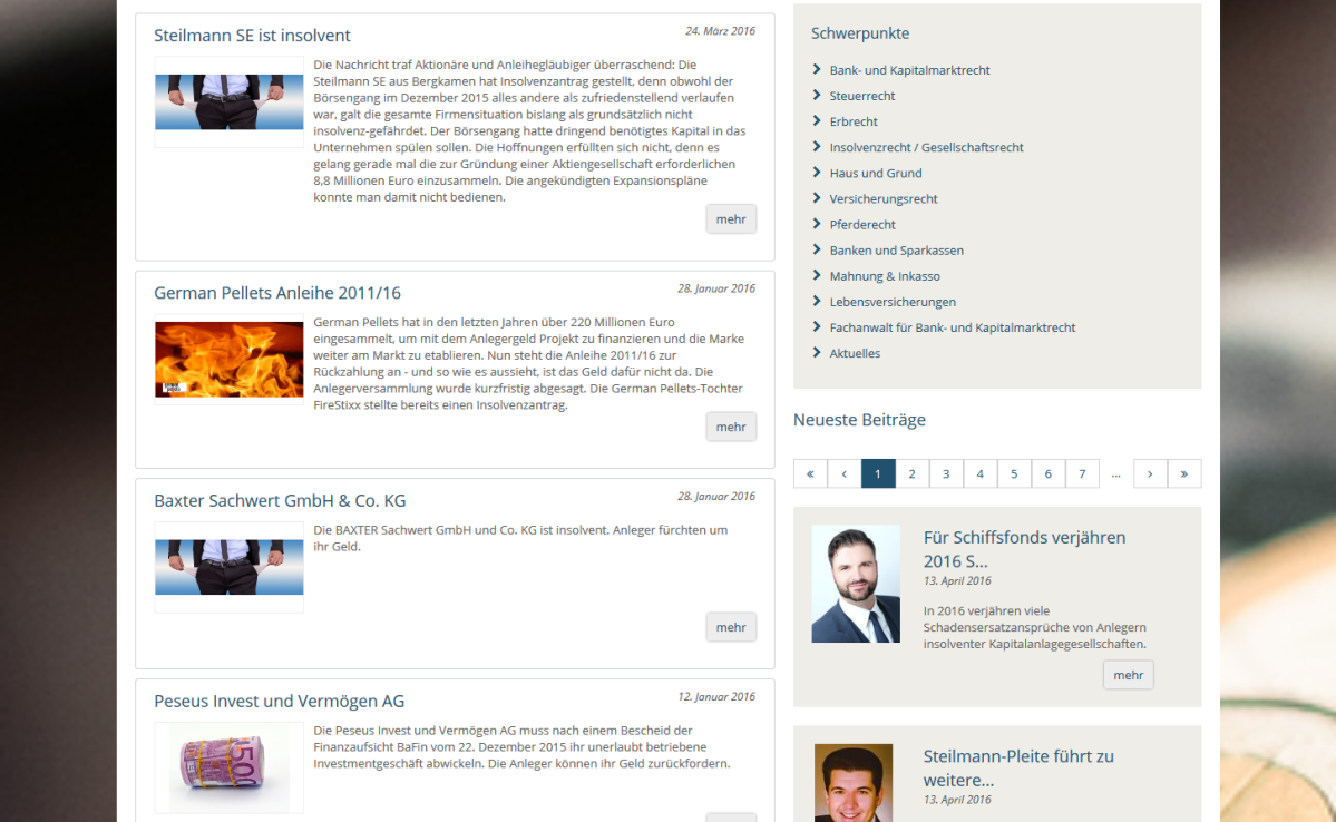Screenshot der Website von Kapitalschutz.de.