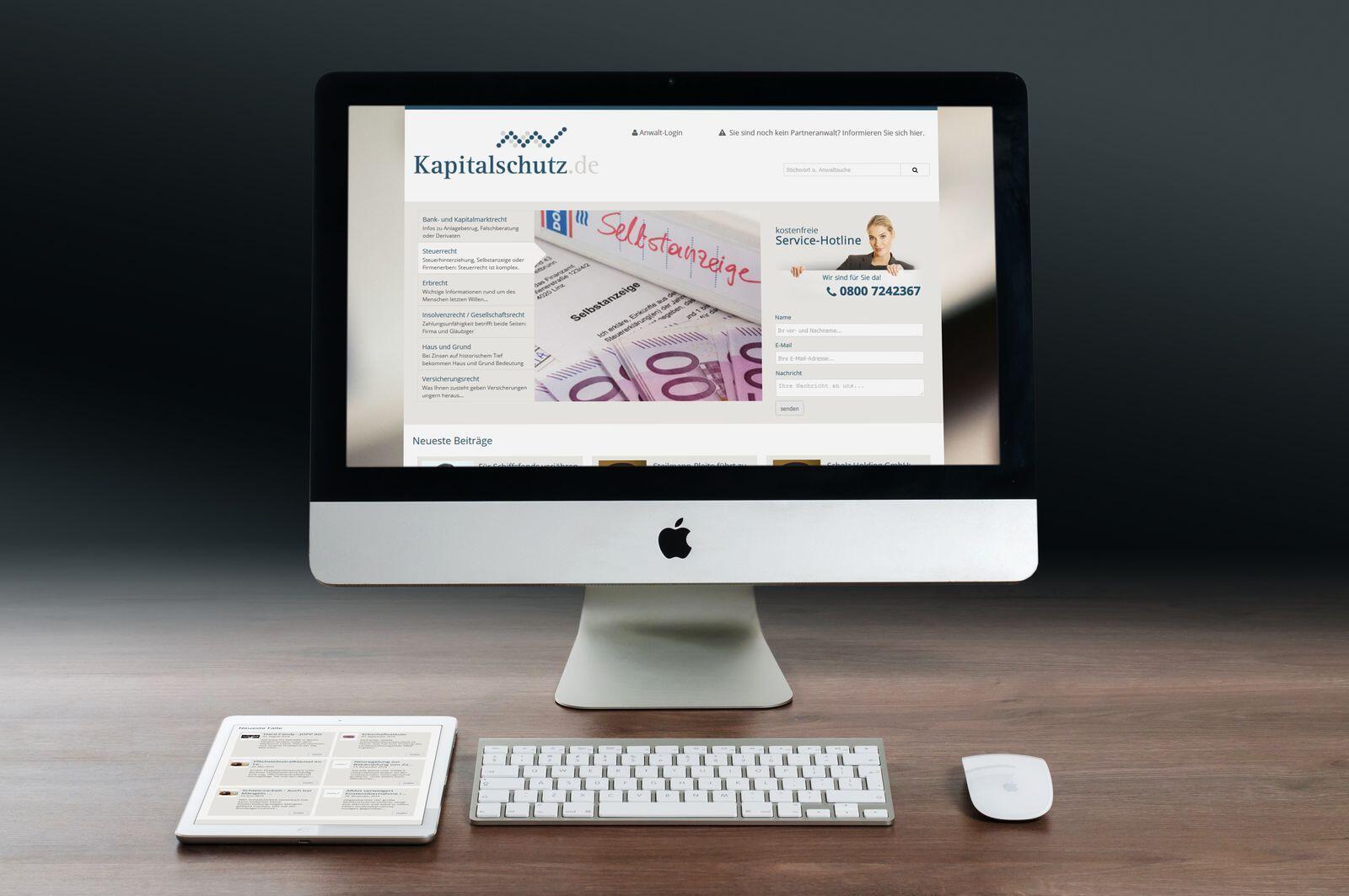Screenshot der Website von Kapitalschutz.de.