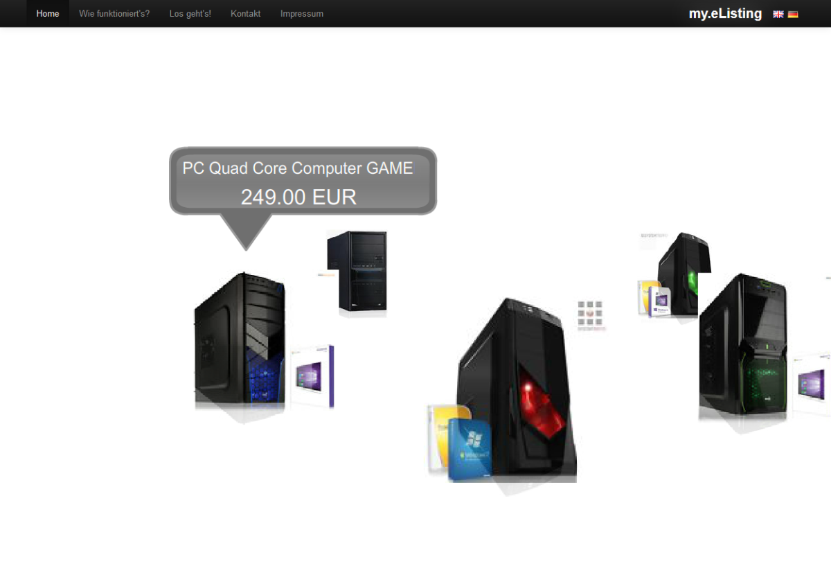 my eListing – Website Screenshot der Website von my eListing.