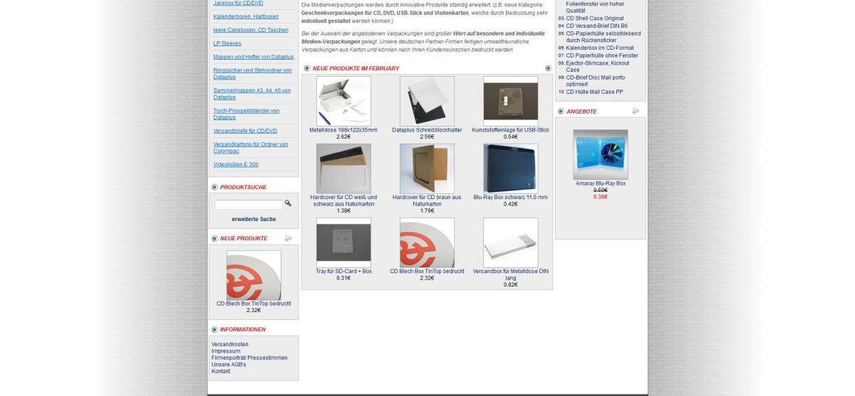 Siegmund – Startseite Screenshot der Startseite von Siegmund.