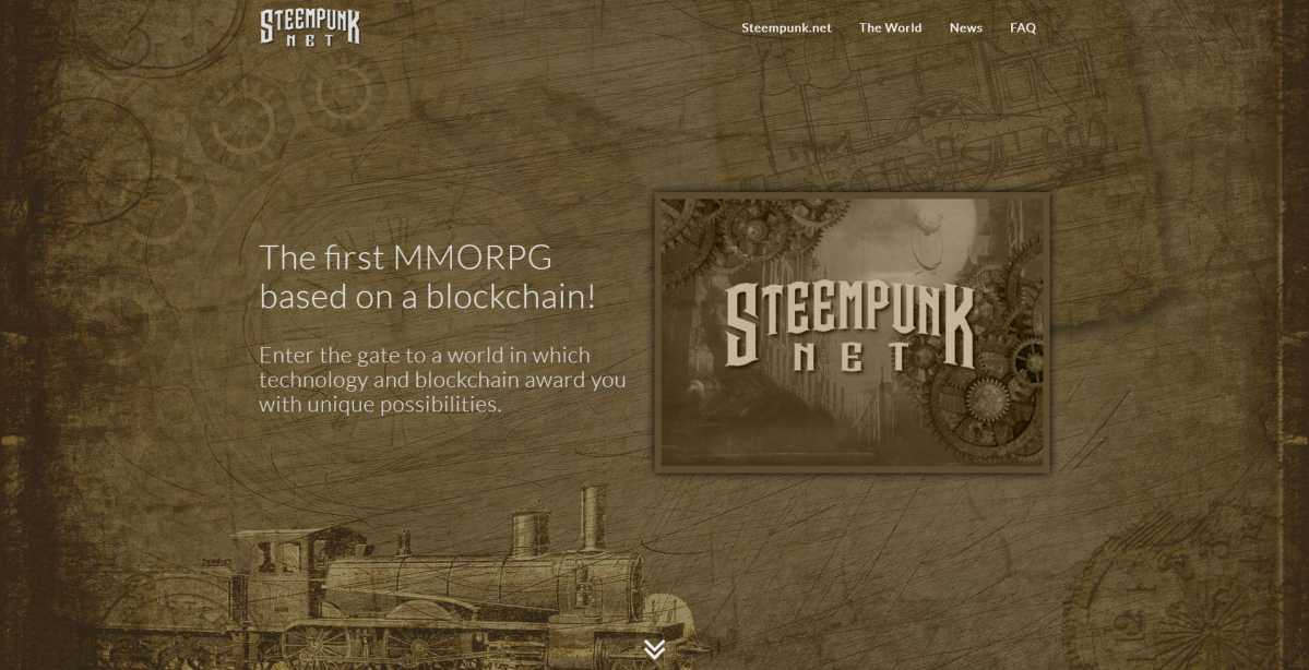 Steempunk.net – Startseite Screenshot der Startseite von Steempunk.net.