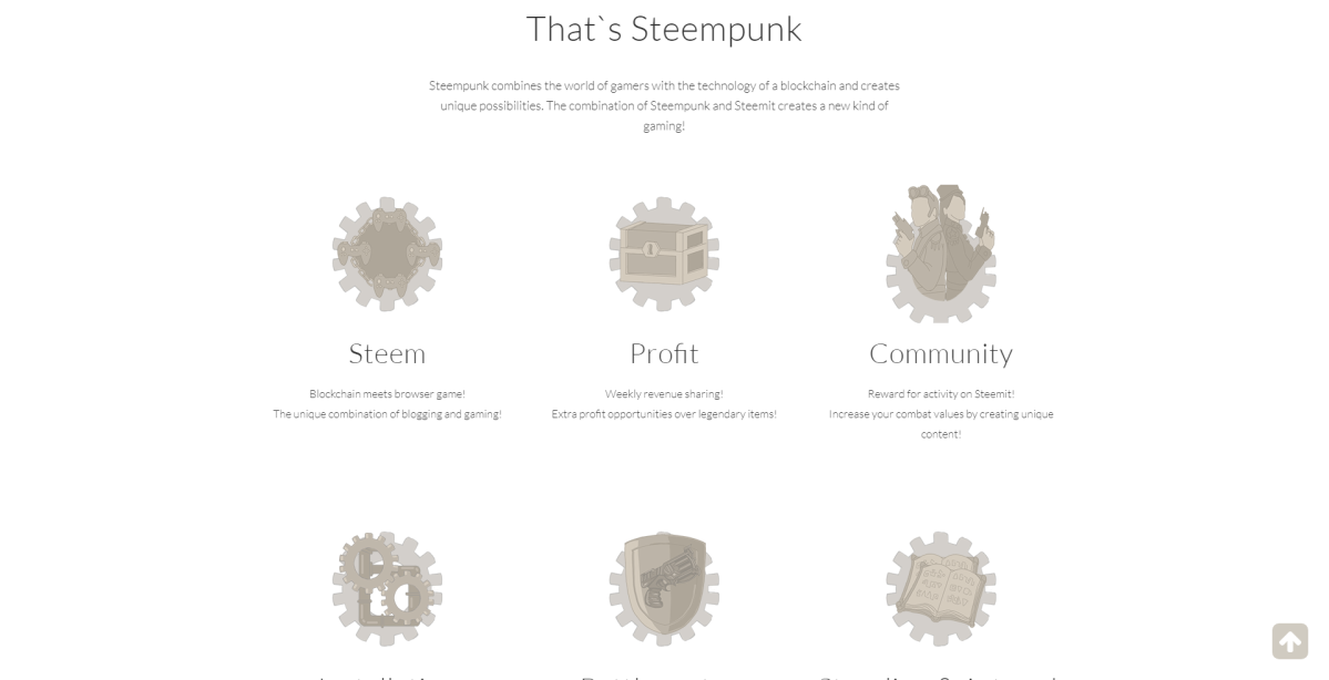 Steempunk.net – Startseite Screenshot der Startseite von Steempunk.net.
